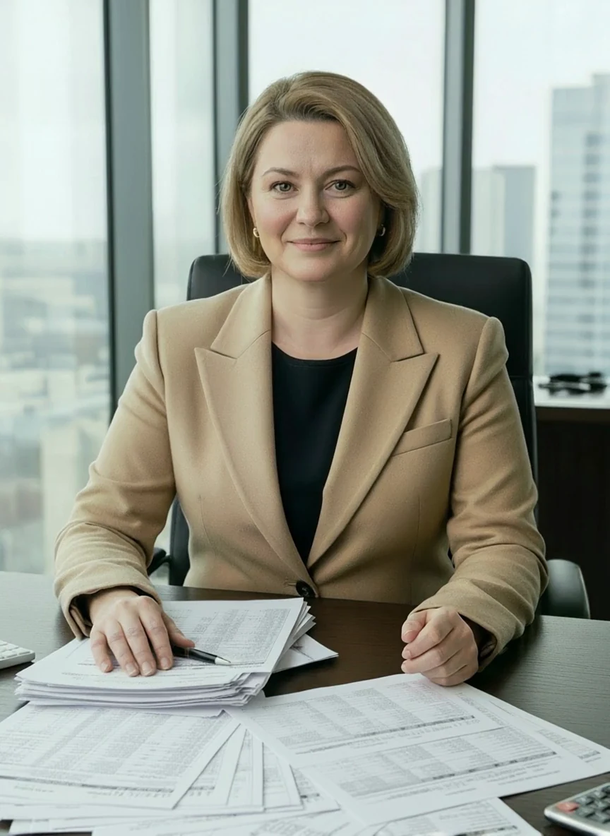 Жанна Скворцова за рабочим столом